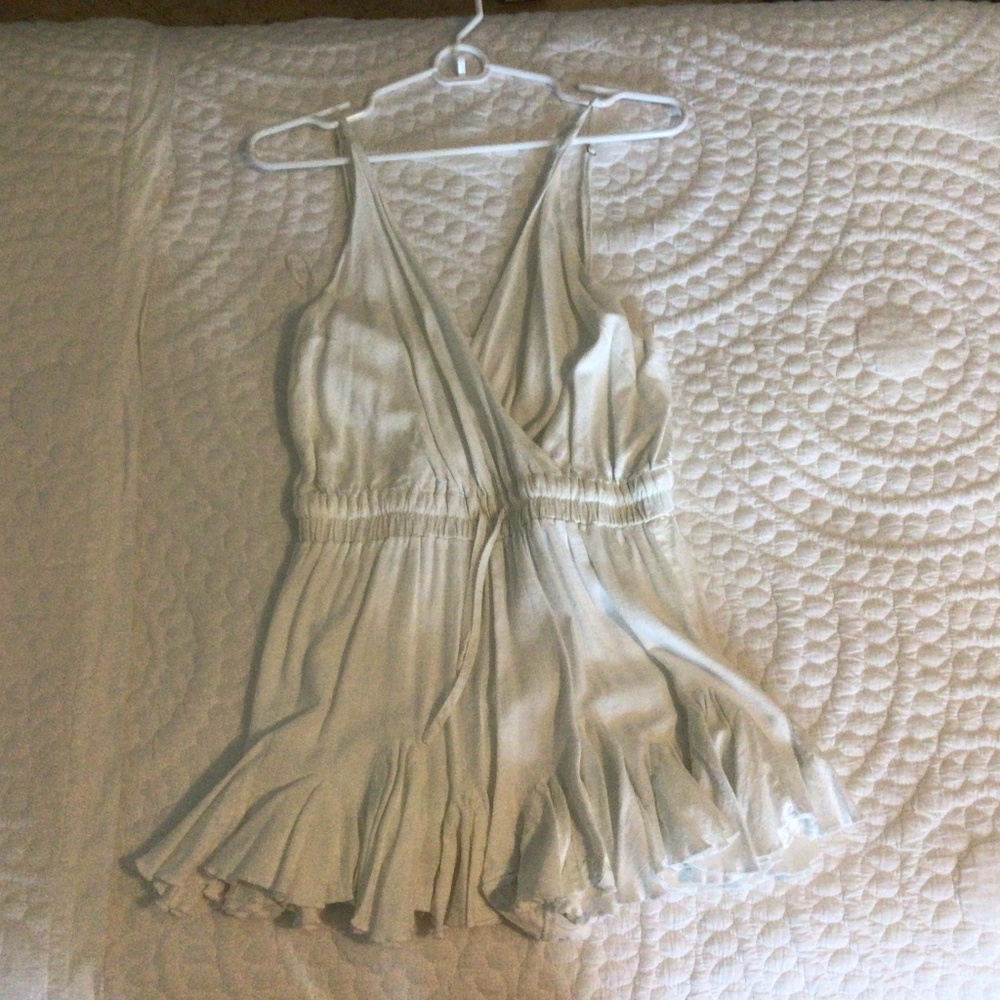 White ruffle romper